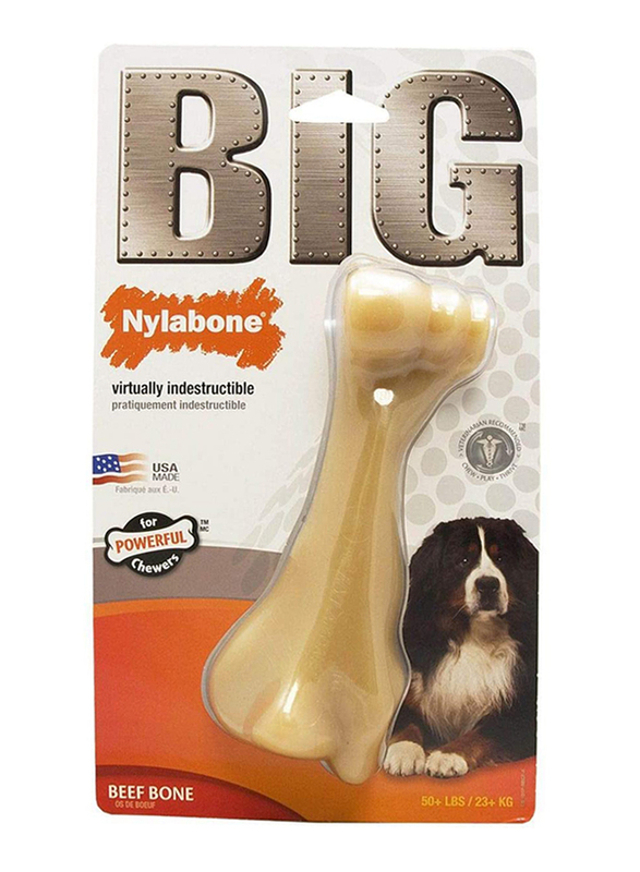 Nylabone Durachew Big Beef Dog Chew Bone, Beige