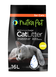Nutra Pet Cat Litter Silica Gel Lemon Scent, 16 Liter, White