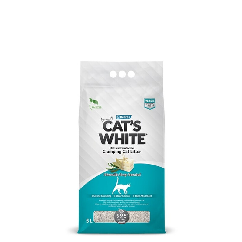 Cat's White Clumping Cat Litter, 5 Liters, Marsialla Soap