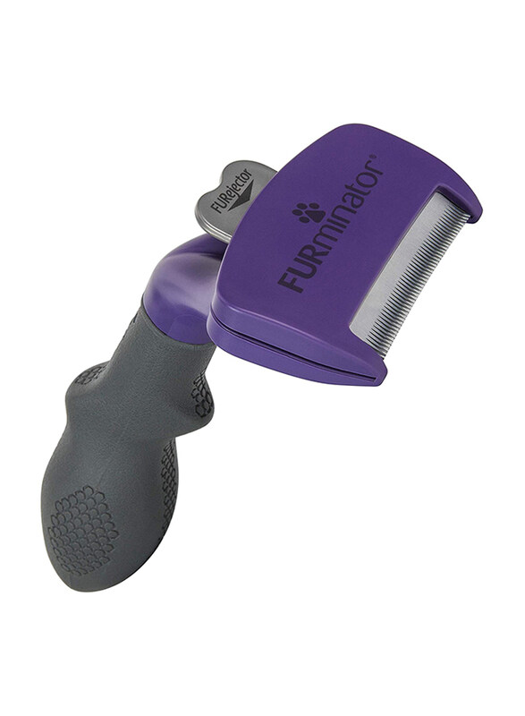 

Furminator Undercoat Deshedding Tool for Medium & Large Long Hair Cats, Purple/Black