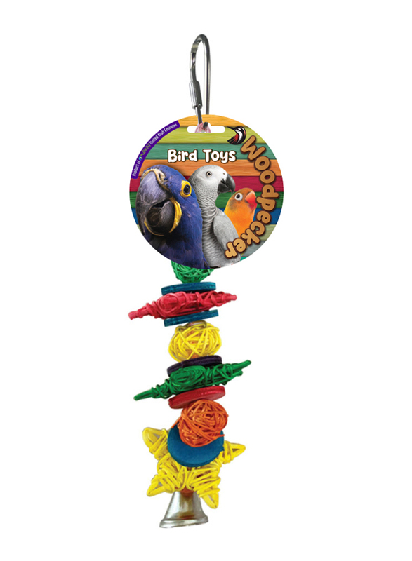 Woodpecker 29 x 6.5cm Starry Bell Bird Toy, Multicolour