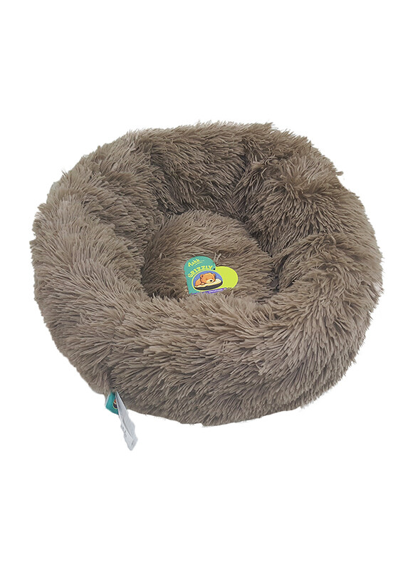 

Grizzly 71 x 20cm Velour Plush Round Bed, Large, Dark Beige