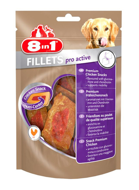 8 in 1 Fillets Pro Active S for Dog, 80g