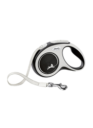 Flexi Comfort Strap Tape Retractable Safety Dogs Leash, Small, 5m, Black