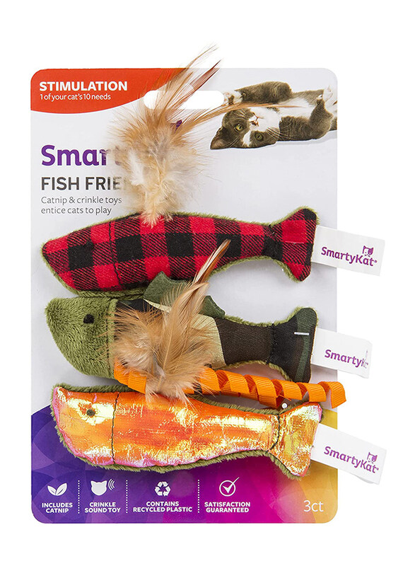 

Smartykat Fish Friends Catnip & Crinkle Cat Toy, 3 Pieces, Multicolour
