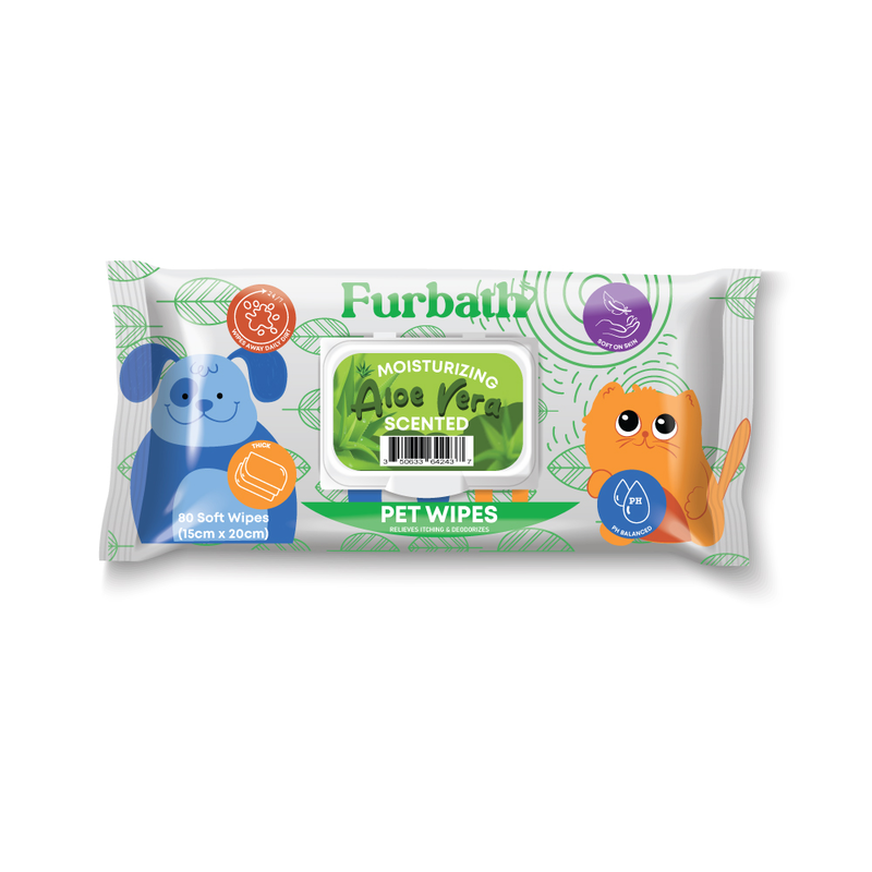 

Furbath Natural Pet Wipes 80 Count- Aloe Vera