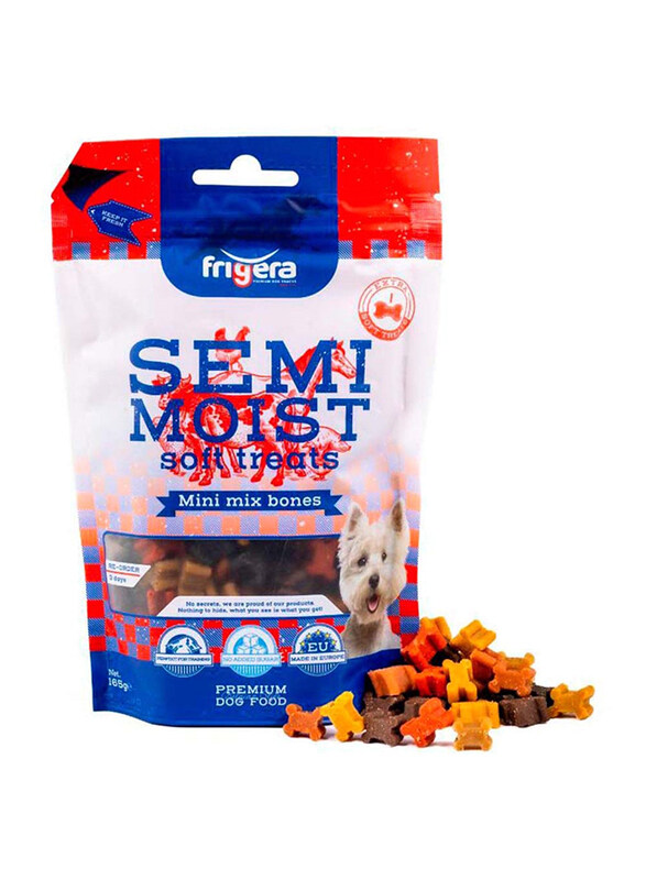 

Frigera Semi-Moist Soft Treats Mini Mix Bones Dog Dry Food, 165g