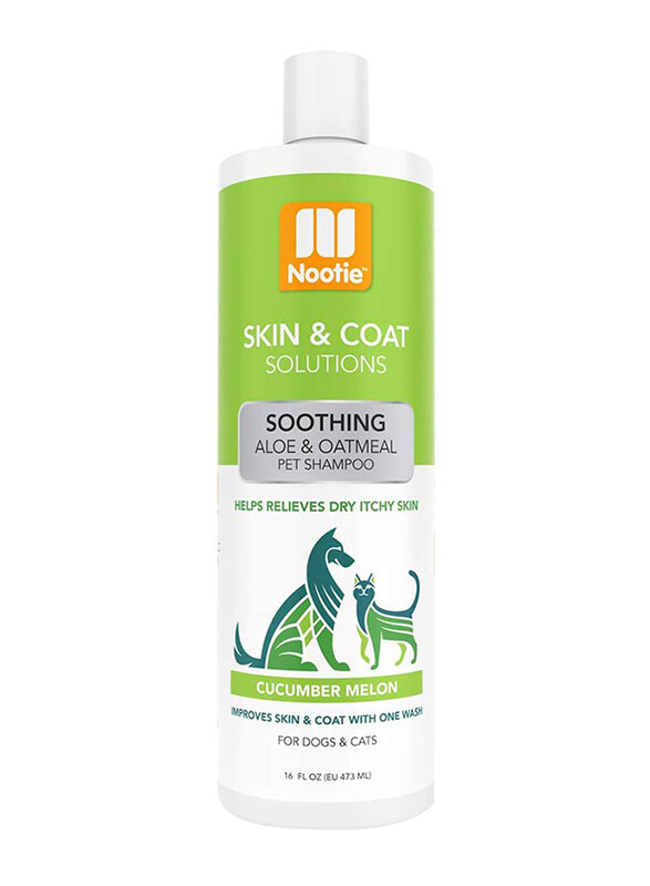 

Nootie Cucumber Melon Soothing Aloe Oatmeal Dog & Cat Pet Shampoo, 473ml, Green