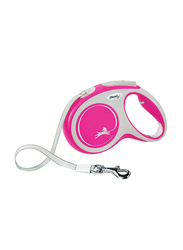 Flexi Comfort Strap Tape Retractable Safety Dogs Leash, Medium, 5m, Dark Pink