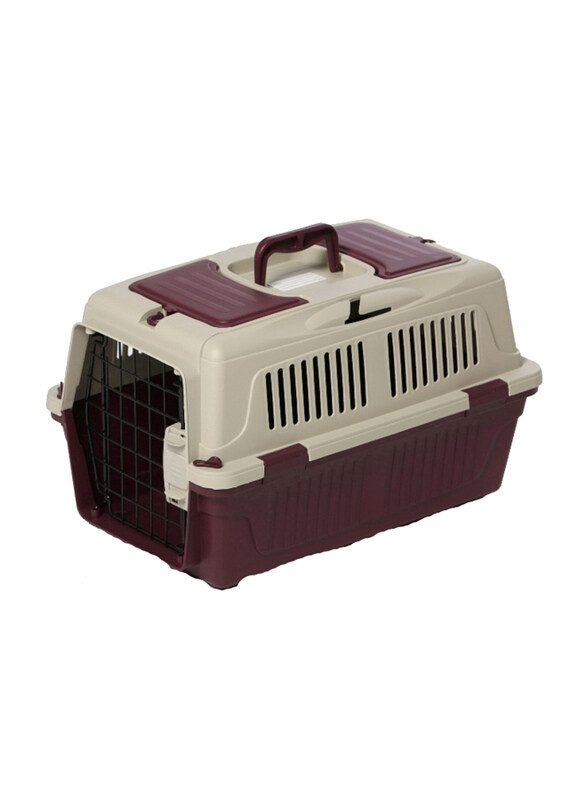 

Nutra Pet Dog & Cat Carrier Box with Closed Top, 55 x 33 x 30cm, Dark Red