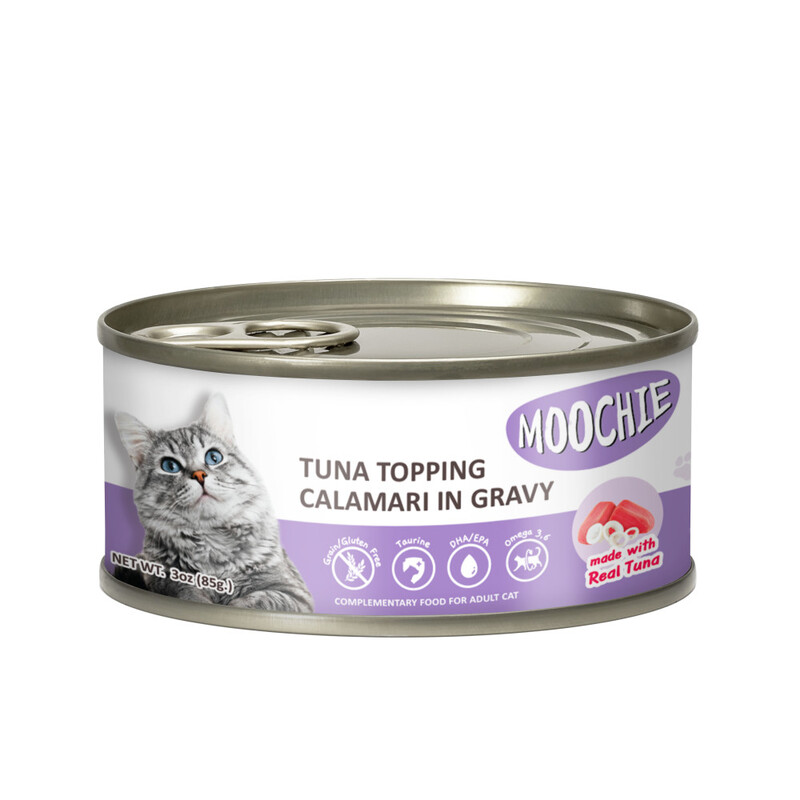 Moochie Tuna Topping Calamari Adult Cat Can Wet Food, 85g