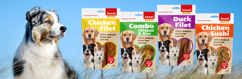 Sanal Chicken & Fish Strips Dog Dry Food, 80g