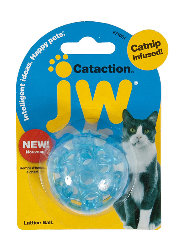 JW Cataction Lattice Ball No Tail Cat Toy, Blue