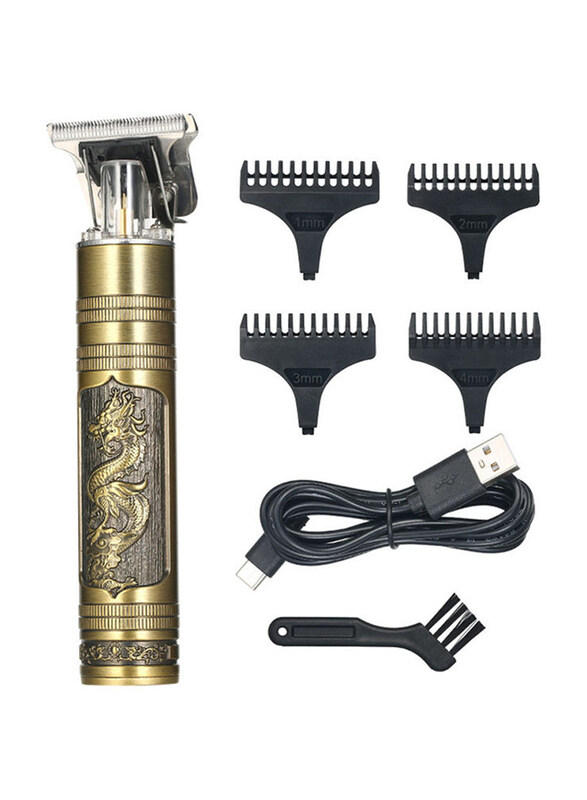 

Unbranded USB Rechargeable Hair Trimmer Electric Haircut Kit, Gold/Black