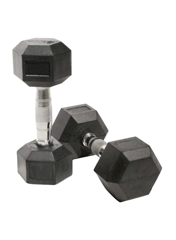 

Body Sculpture Hex Dumbbell Set, 2 x 5KG, Black/Silver