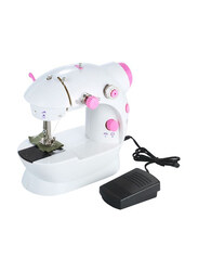 Mini Electric Sewing Machine, White/Pink