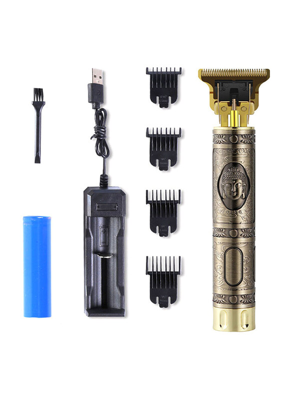 

Generic T9 USB Baldheaded Cutter Beard Shaving Carving Tool Cutting Machine Hair Trimmer, Golden/Black