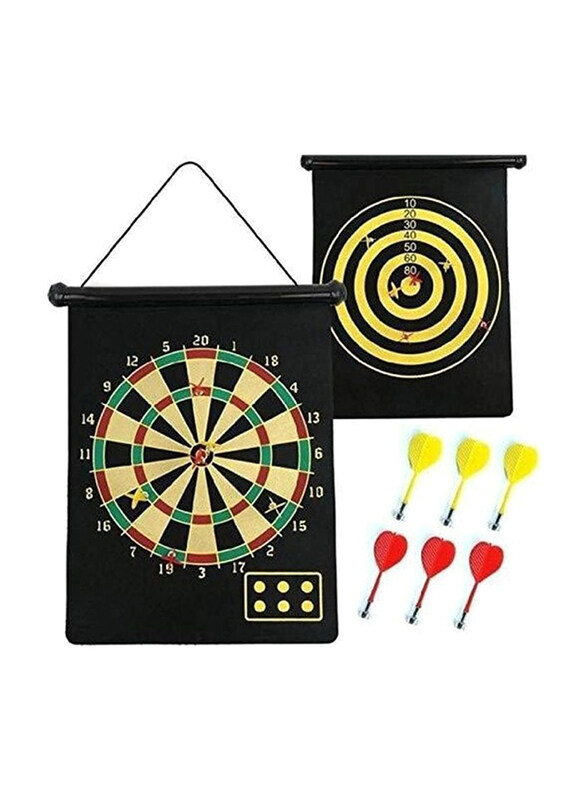 

Kt Brothers Double Faced Portable Foldable Magnetic Dart Game with 6 Non-Pointed Darts