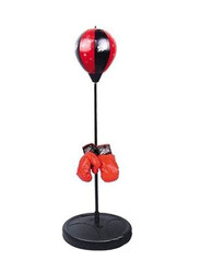 Boxing Punching Ball with Gloves for Kids, Red/Black
