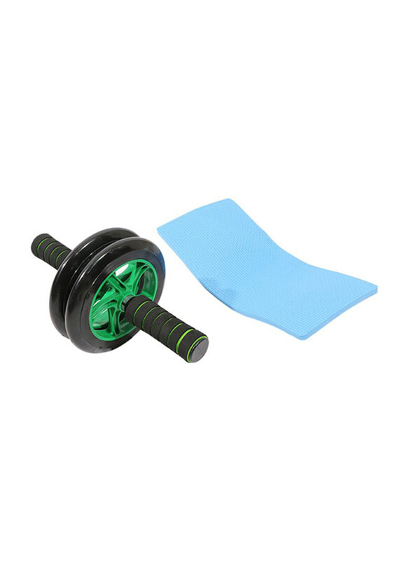 

Generic Dual Wheel Ab Roller With Mat, Black/Green