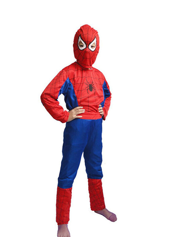 

Generic Superhero Spiderman Breathable Comfortable Themed Party Fancy Dress Cosplay Costume S, Ages 3+, Multicolour