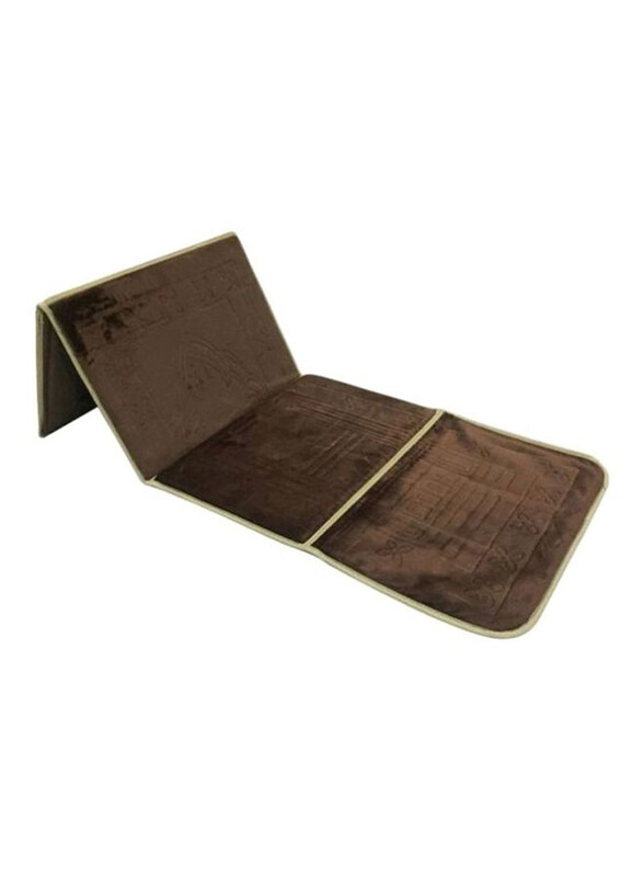 

Generic 2 In 1 Foldable Prayer Mat with Backrest, Brown