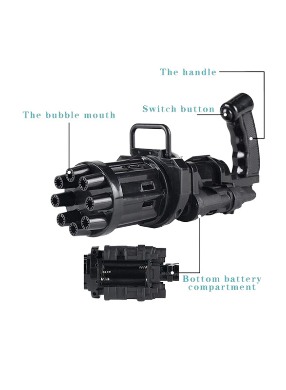 

XiuWoo 8-Hole Huge Amount Automatic Bubble Maker Gun, Ages 2+