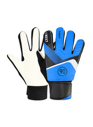 Kid's Goalkeeper Gloves Finger Protection Latex Soccer Goalie Gloves, Blue