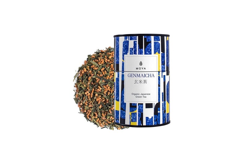 Moya Organic Japanese Genmaicha Green Tea Loose Leaf 60g. A Mixture of Sencha leaves and Roasted Rice .Tea from Japan . Friendly for Vegans and Vegetarians .Perfect for a Gift