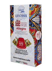 Luscioux Allegro Nespresso Compatible Coffee Capsules, 10 Capsules x 5.6g