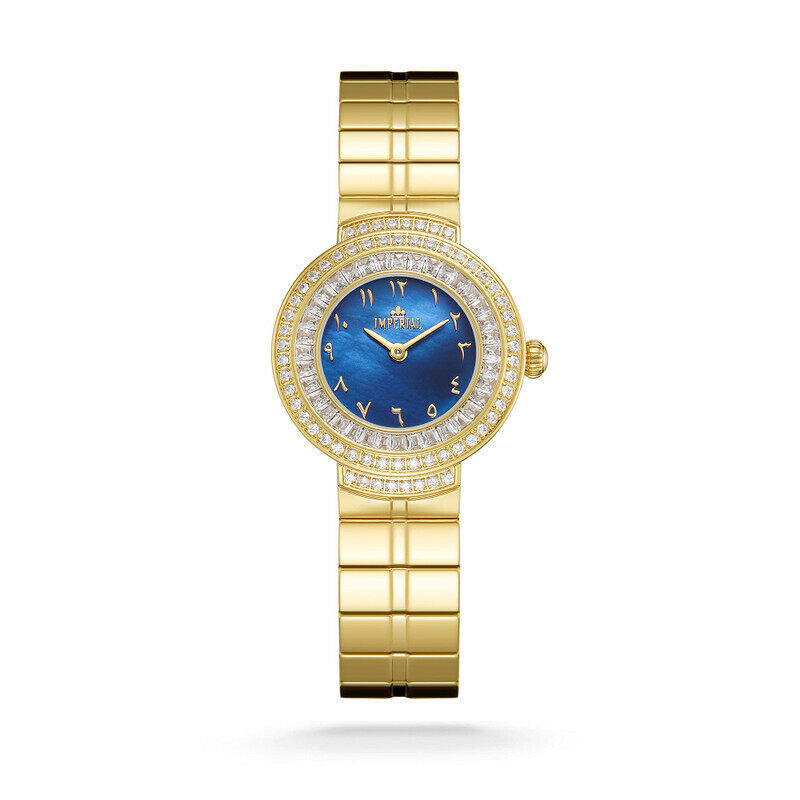 

Imperial Watches Gold Plated Blue Mother Of Peral Dial