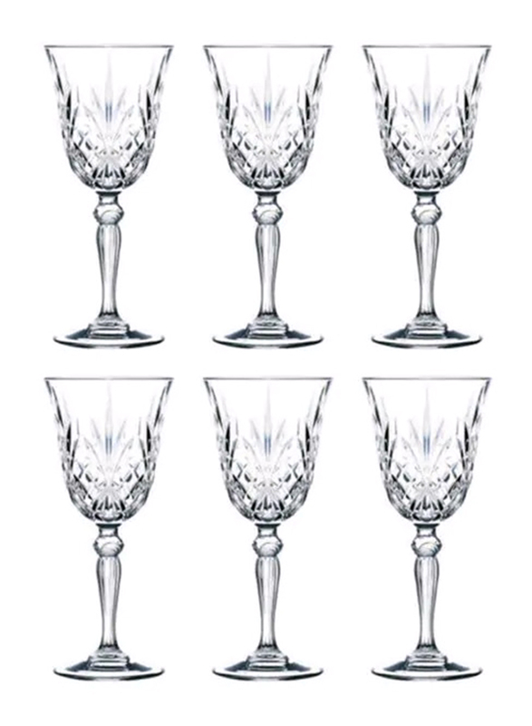 Rcr 210ml 6-Piece Melodia Goblet Champagne Glass Set, 238470, Clear