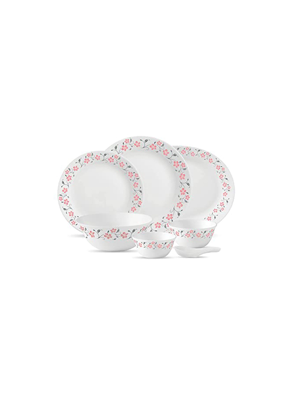 LaOpala 18-Piece Ivory Grace Red Dinnerware Set, White