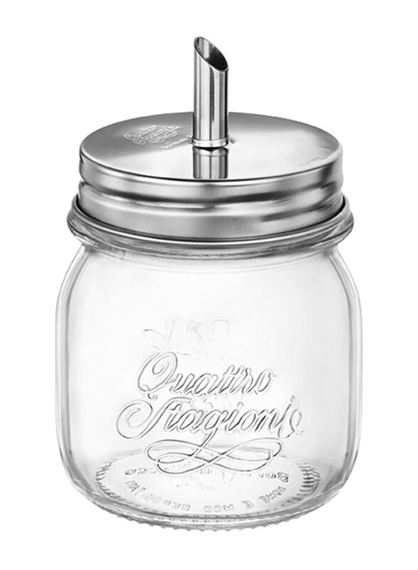 

Bormioli Rocco Quattro Stagioni Jar with Dispenser, 0.25 Litre, Clear/Silver