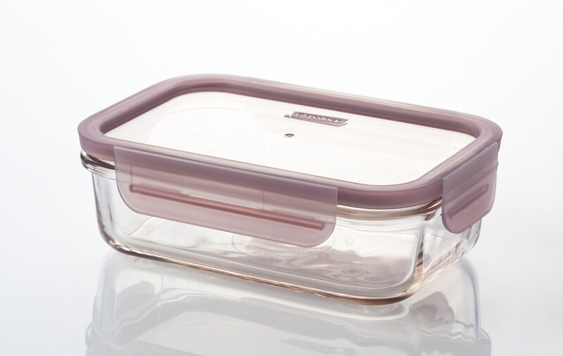 Glasslock Rectangular 1100ML Pink