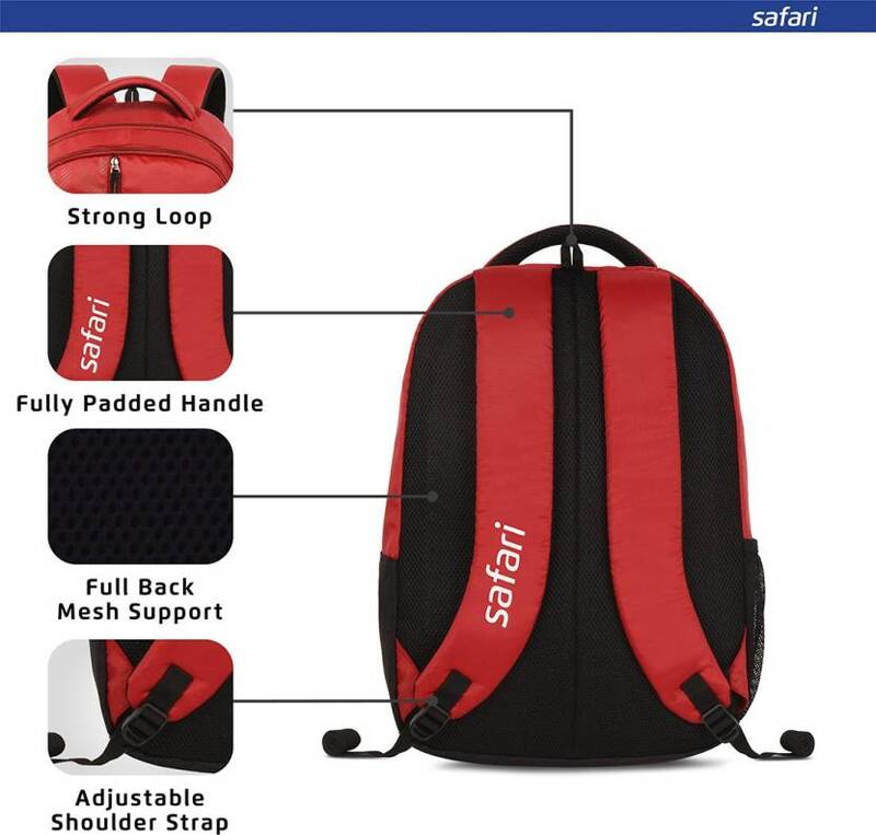 Safari Backpacks GRIT 19" 2 compt Red -USB