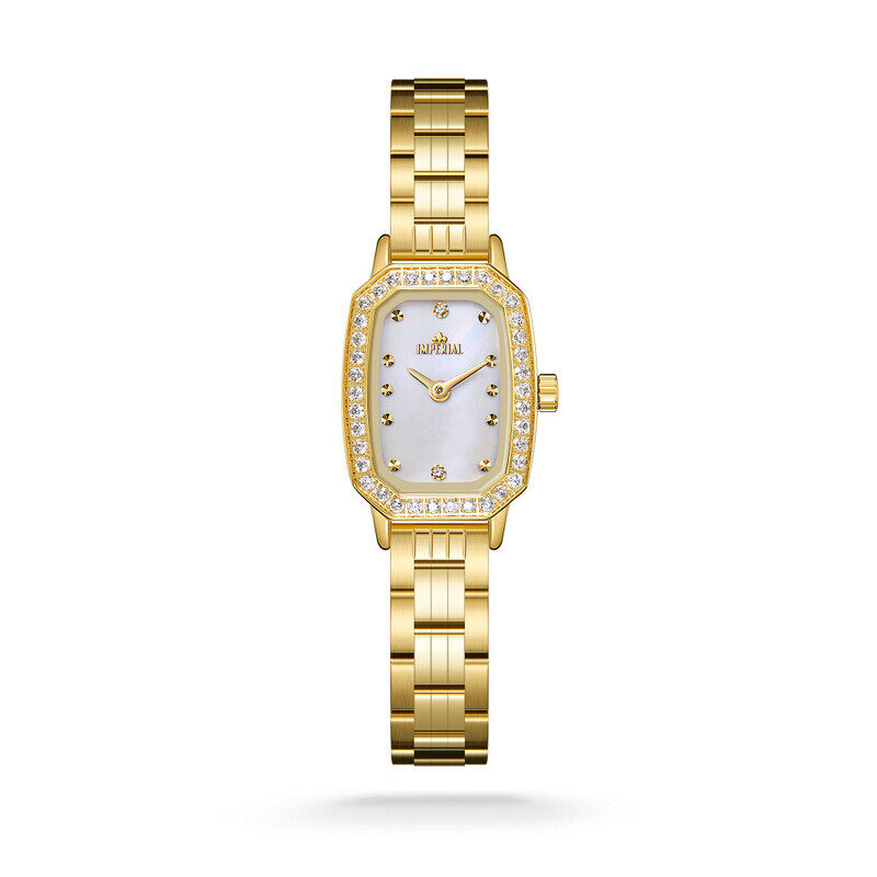 

Imperial Watches Gold Plated White Mother Of Peral Dial