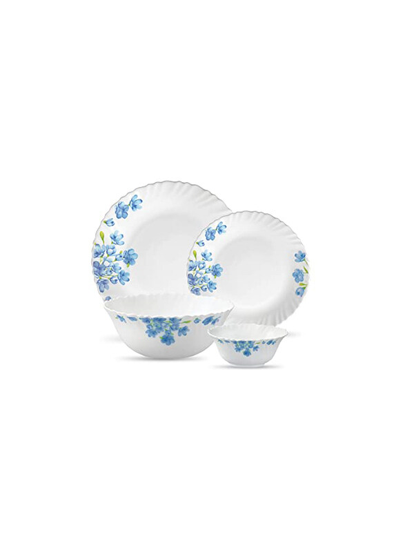 

LaOpala 44-Piece Dinner Set, Aster Blue/White