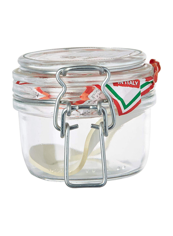 Bormioli Rocco Fido Clip Preserving Round Jar, 125ml, Clear