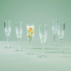 Rcr 185ml 6-Piece Brillante Goblet Champagne Glass Set, Clear