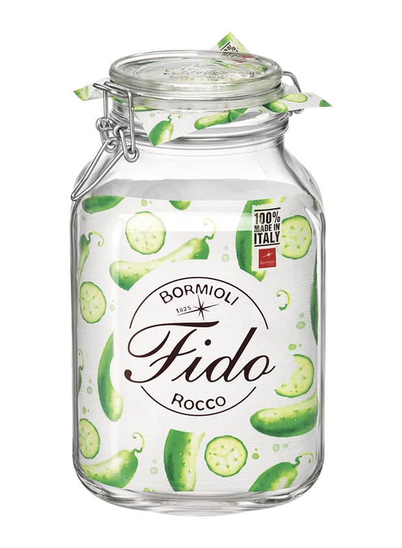Bormioli Rocco Fido Clip Square Jar, 3 Litres, Clear