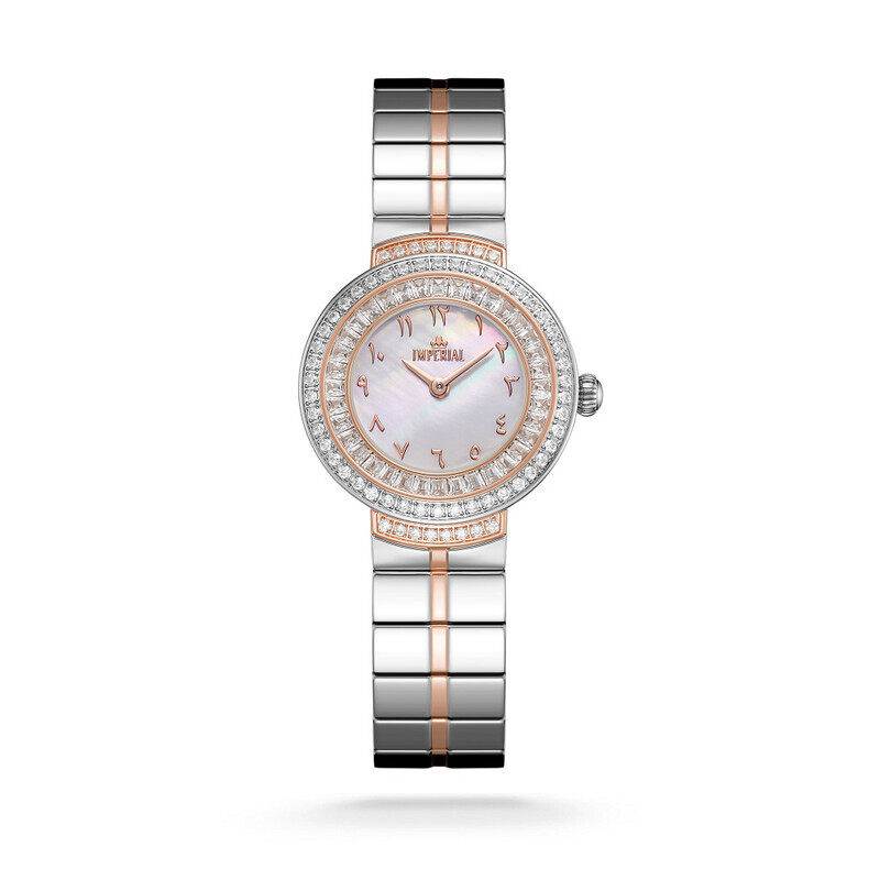 

Imperial Watches 2 Tone Siler Rose Gold White Mother Of Peral Dial
