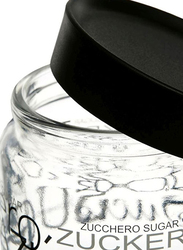 Bormioli Rocco Giara Sugar Jar, 0.75 Litres, Clear/Black