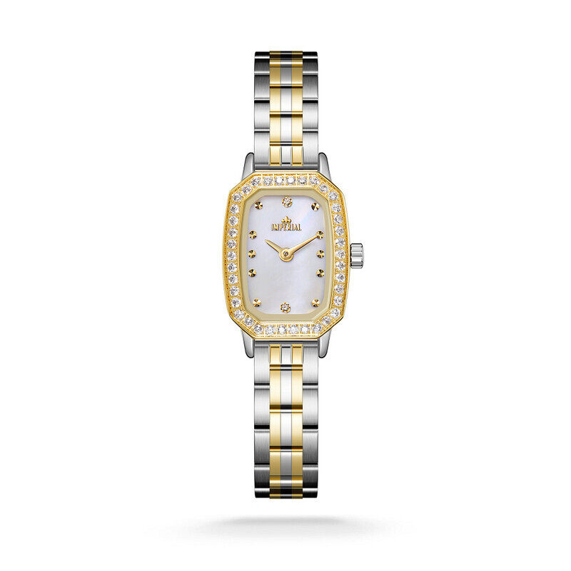 

Imperial Watches 2 Tone Silver Gold Plated White Mother Of Peral Dial