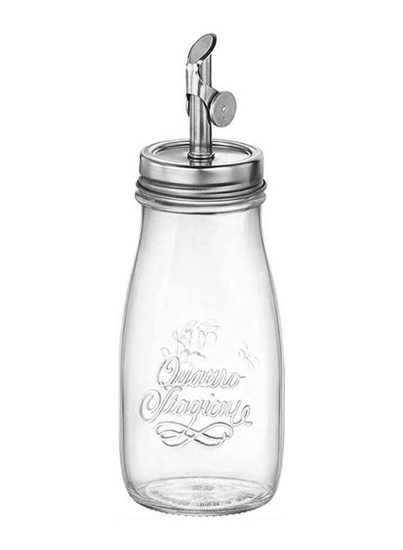 

Bormioli Rocco Quattro Stagioni Oil Pourer Bottle, 400ml, Clear/Silver