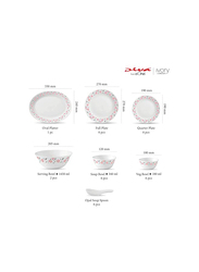 LaOpala 18-Piece Ivory Grace Red Dinnerware Set, White