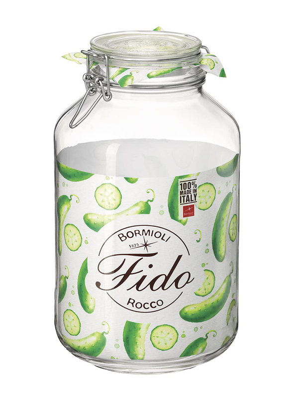 Bormioli Rocco Fido Clip Square Jar, 4 Litres, Clear