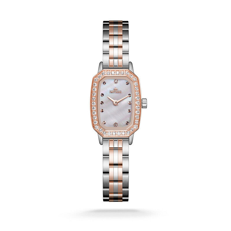 

Imperial Watches 2 Tone Silver Rose Gold White Mother Of Peral Dial