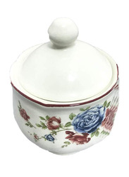 Claytan 280ml Cottage Roses Ceramic Round Sugar Bowl/Lid, CLA.CR022460, White
