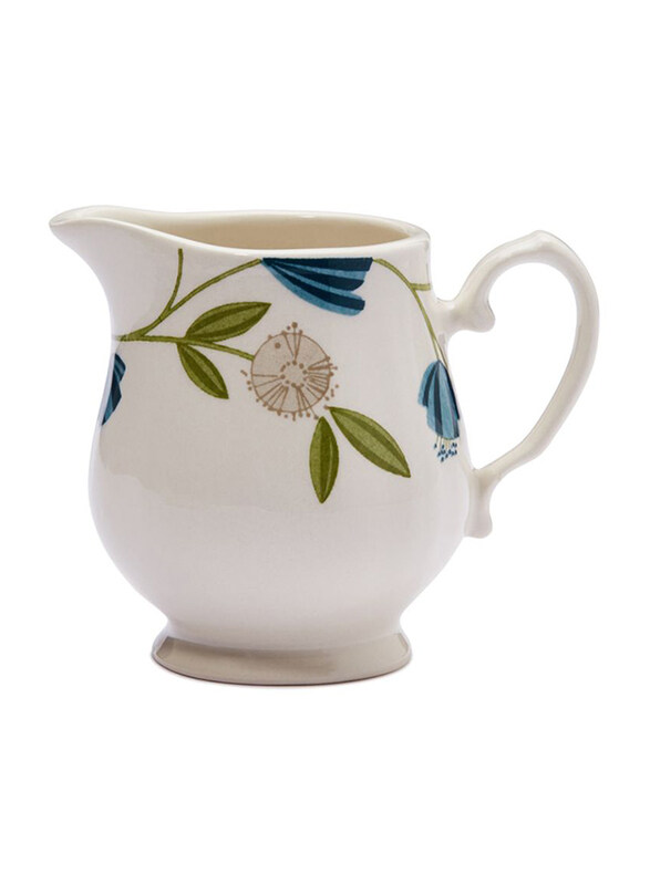 Claytan 210ml Elegent Floral Ceramic Creamer, CLA.EF024723, White